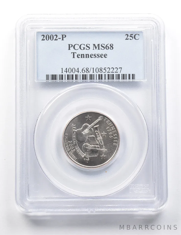 2002-P Washington State Quarter Tennessee MS68 PCGS a9409