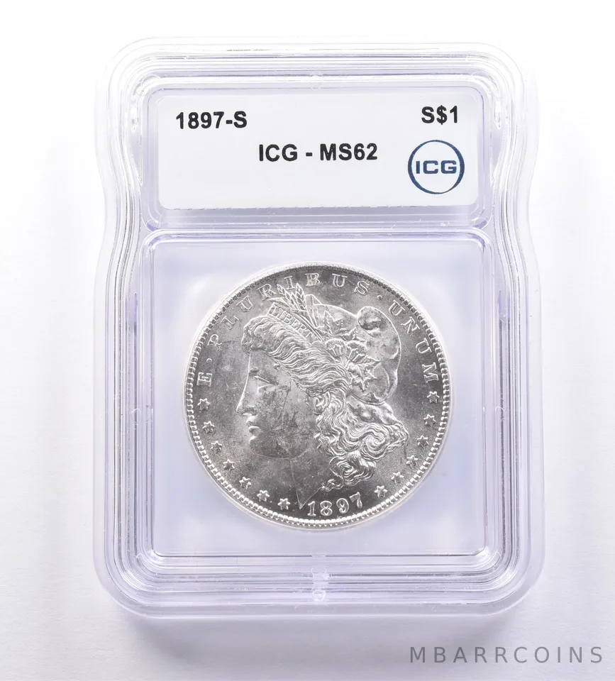 1897-S Morgan Silver Dollar MS62 ICG a9219