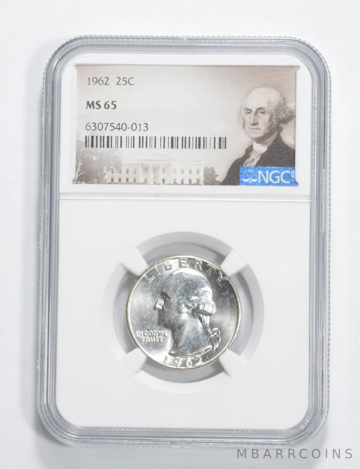 1962 Washington Quarter MS65 NGC Special Label - 90% Silver