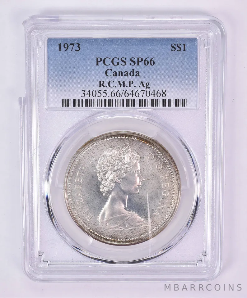 1973 Canada 1 Dollar Silver RCMP SP66 PCGS Beautiful Tone a1103