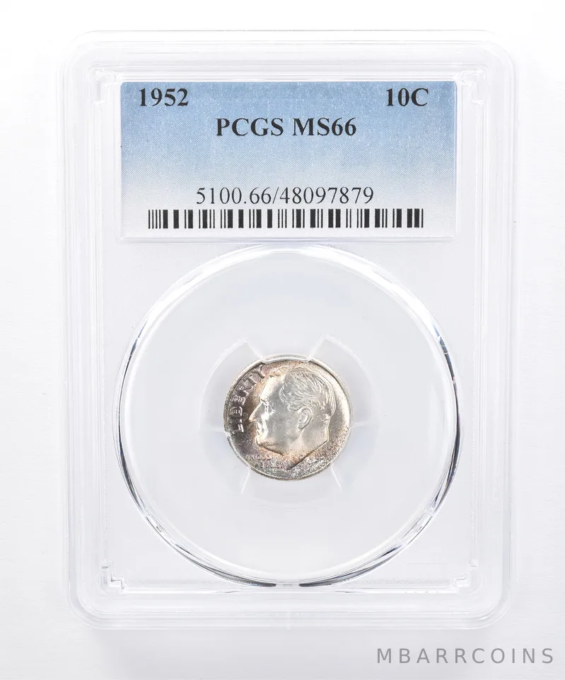 1952 Roosevelt Dime MS66 PCGS Beautiful Tone *8340