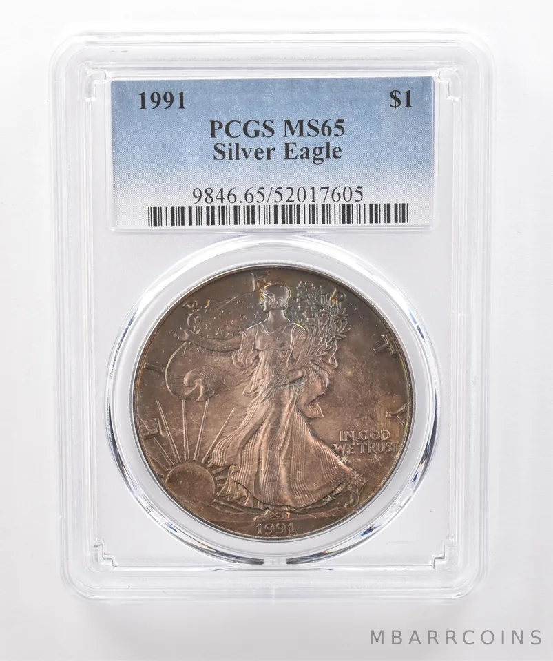 1991 American Silver Eagle MS65 PCGS Beautiful Tone *1978