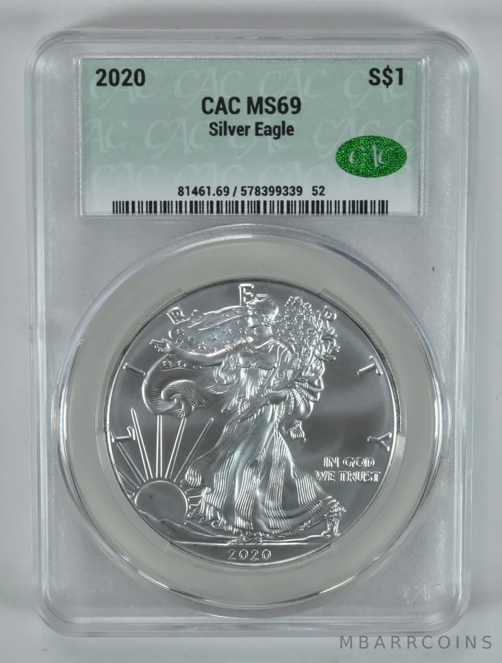 2020 American Silver Eagle MS69 CAC CACg