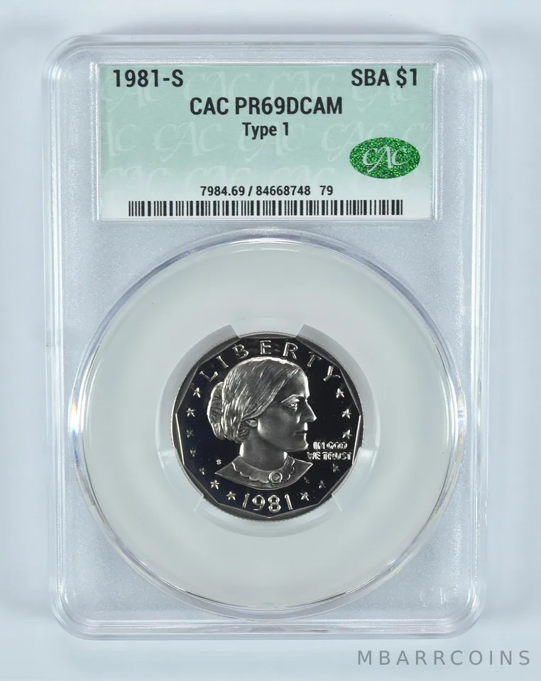 1981-S Susan B Anthony $1 Type 1 PR69 DCAM CAC CACg
