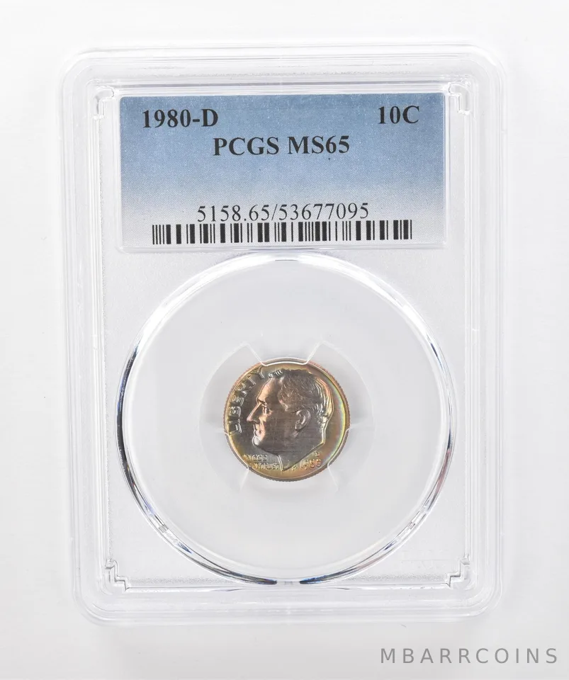 1980-D Roosevelt Dime MS65 PCGS Beautiful Tone a1319