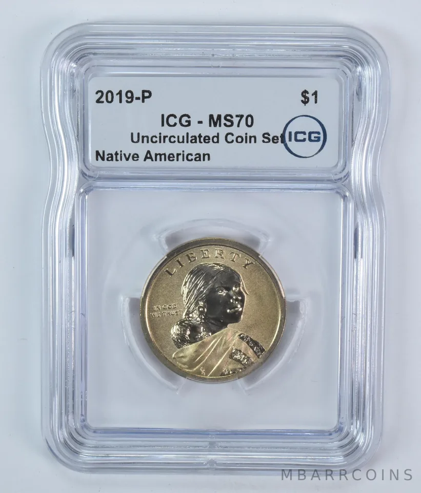 2019-P Sacagawea $1 Mary Golda Ross Uncirculated Coin Set MS70 ICG