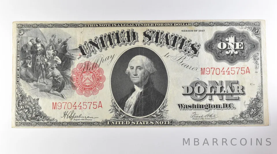 1917 $1 Legal Tender Large Note Red Seal Mule FR#39 *0670