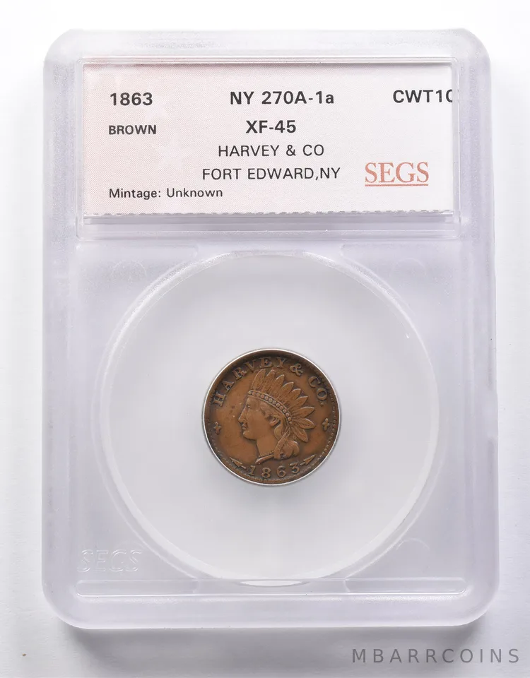 1863 Civil War Token Harvey & Co *8611