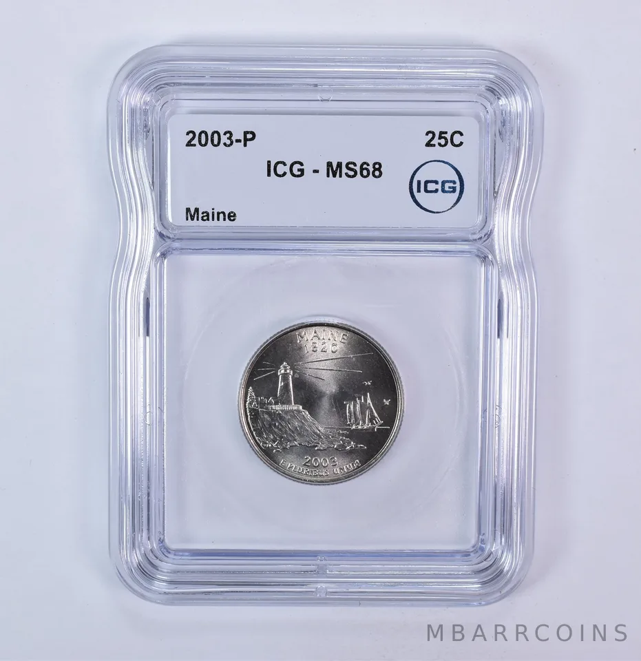 2003-P Washington State Quarter Maine MS68 ICG
