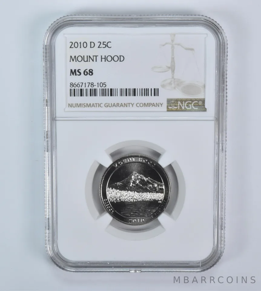 2010-D Washington Quarter ATB Mount Hood MS68 NGC