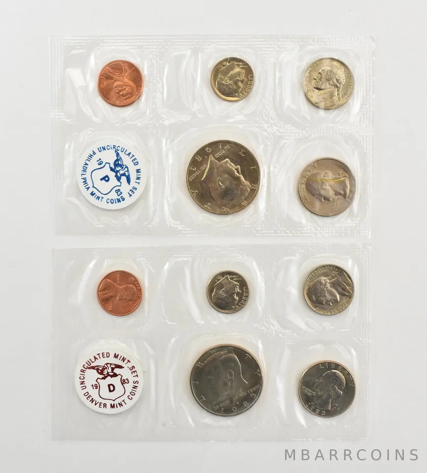 1983-P/D Uncirculated Souvenir Mint Set NO Envelope *8988