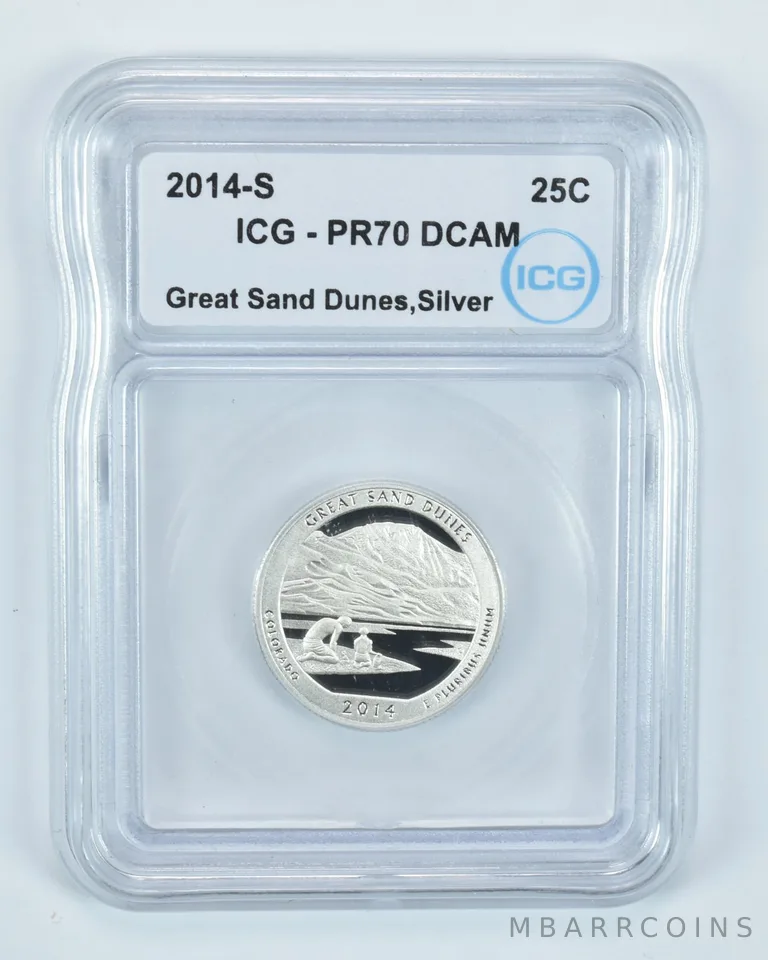 2014-S Washington Quarter Silver Great Sand Dunes ATB PR70 DCAM ICG
