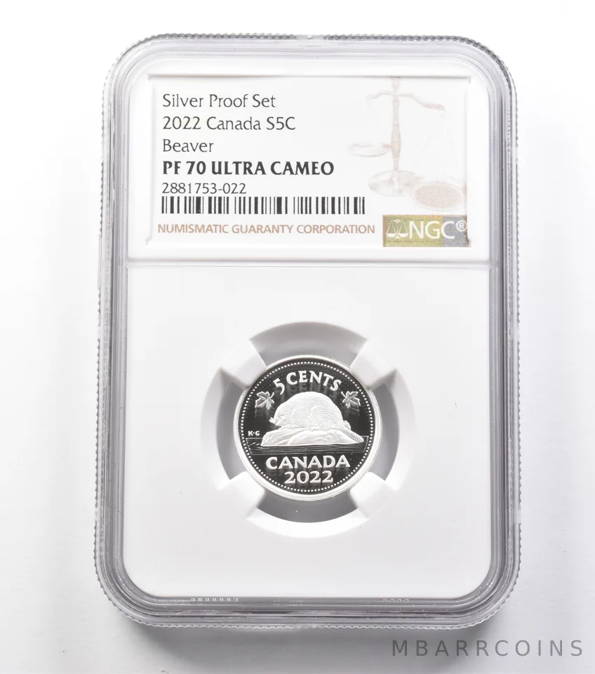 2022 Canada 5 Cents Silver Proof Set Beaver PF70 UCAM NGC *9900