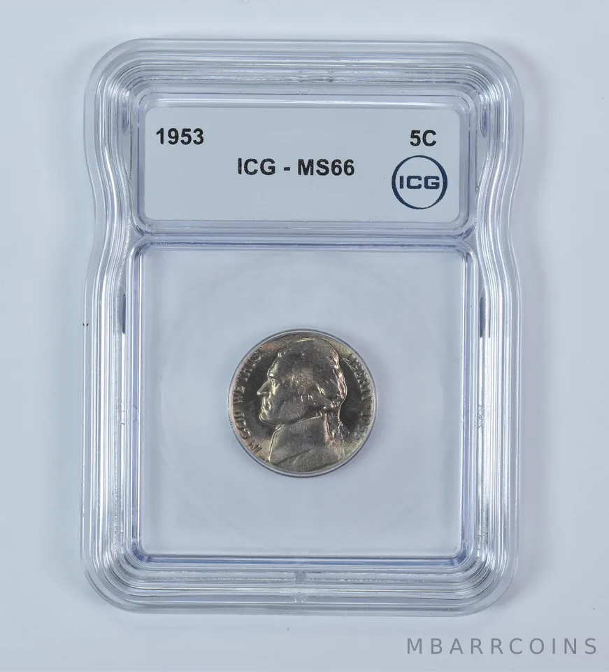 1953 Jefferson Nickel MS66 ICG