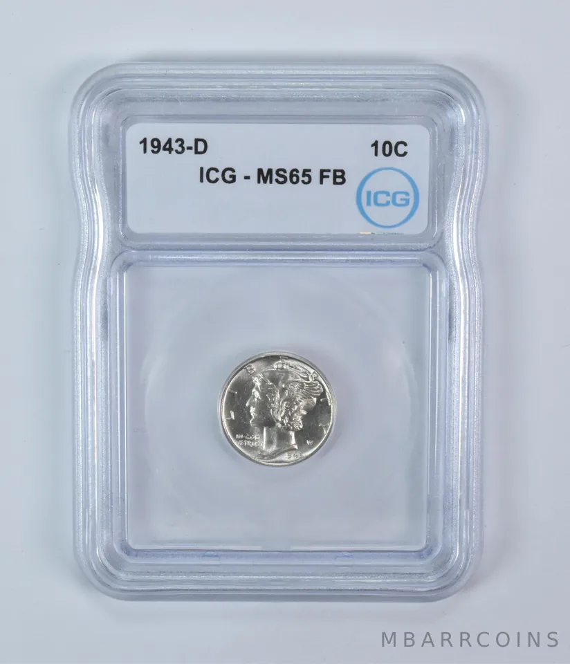 1943-D Mercury Dime MS65 FB ICG