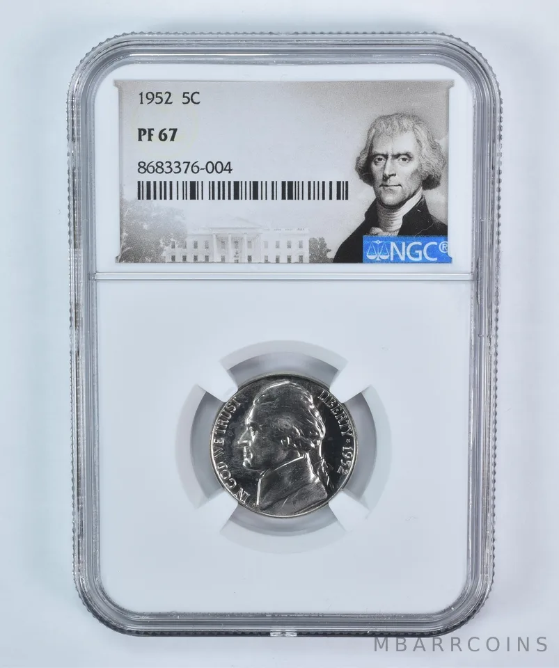 1952 Jefferson Nickel PF67 NGC Special Label