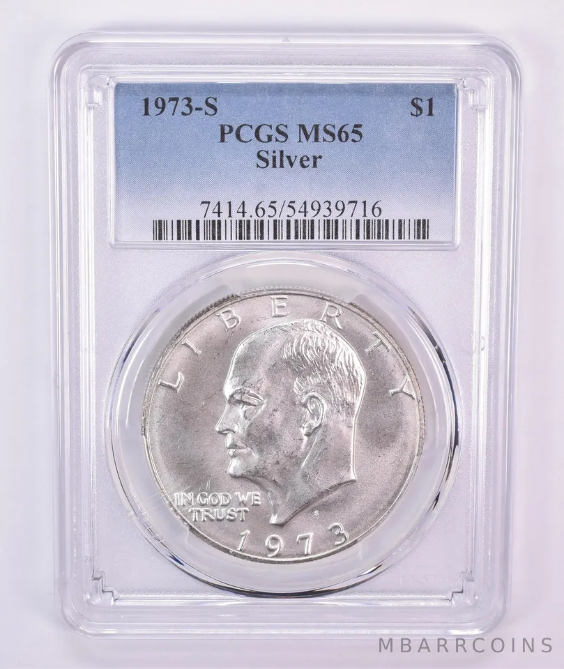 1973-S Eisenhower $1 Silver MS65 PCGS Blue Label