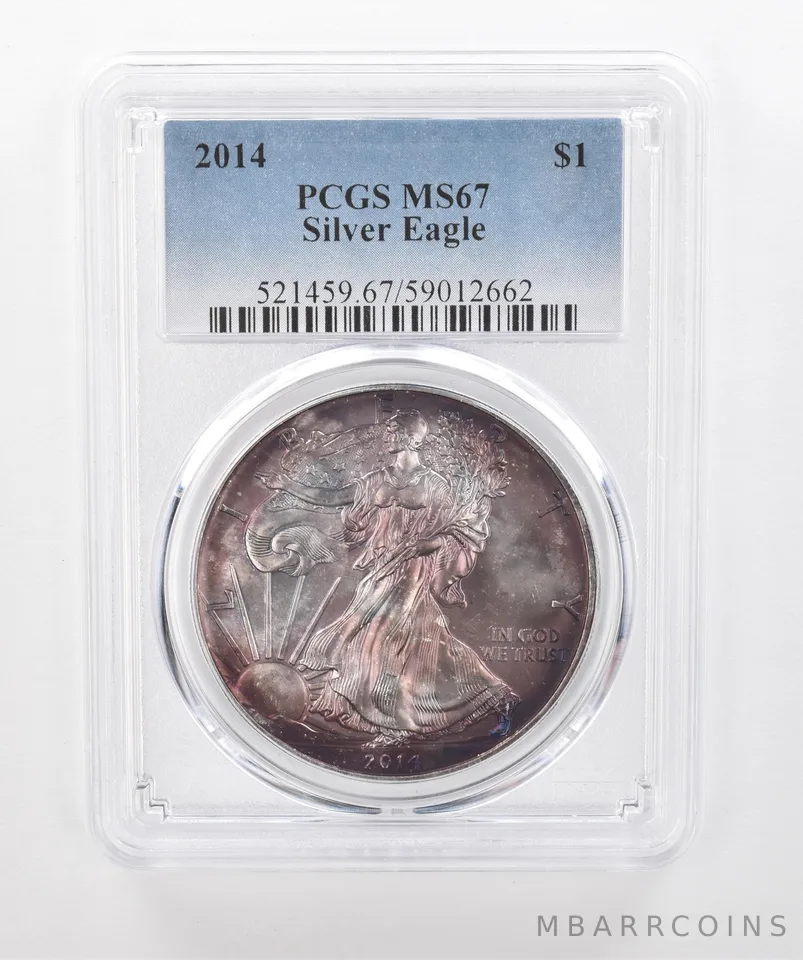 2014 American Silver Eagle MS67 PCGS Beautiful Tone *1521