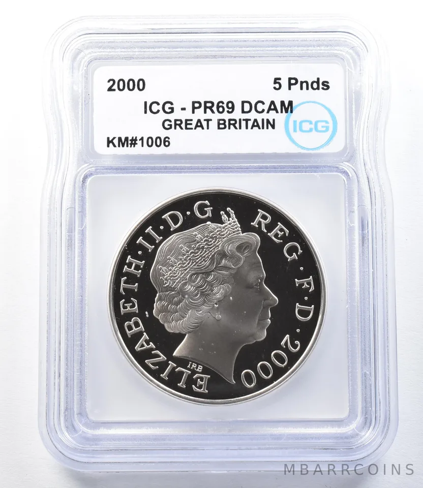 2000 Great Britain 5 Pounds KM#1006 PR69 DCAM ICG *8879