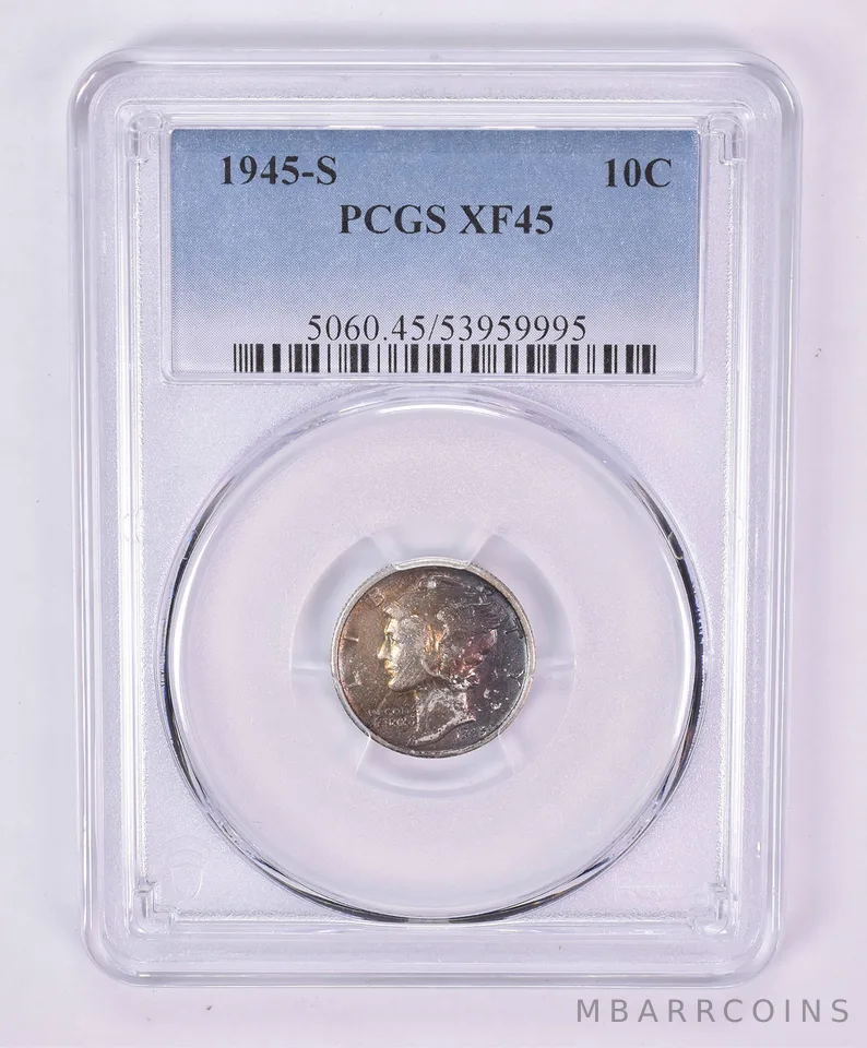 1945-S Mercury Dime XF45 PCGS Beautiful Tone *1104
