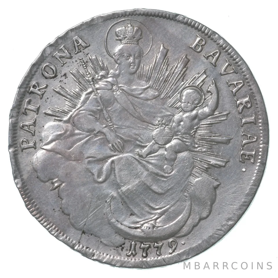 1779 Bavaria German States 1 Konventionsthaler Karl Theodor *8588