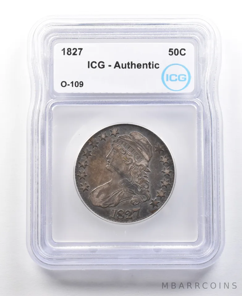 1827 Capped Bust Half Dollar O-109 Authentic ICG *3014