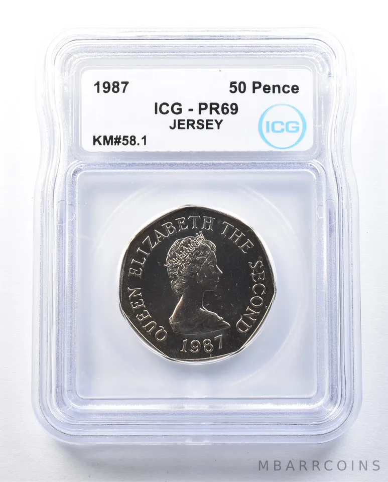 1987 Jersey 50 Pence KM#58.1 PR69 ICG *8974