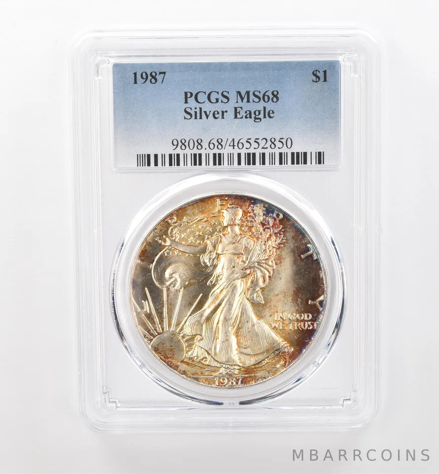 1987 American Silver Eagle MS68 PCGS Beautiful Tone *1760