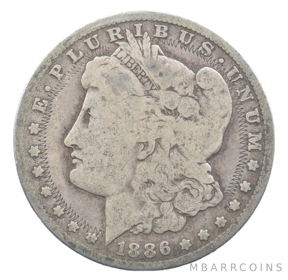 1886-O Morgan Silver Dollar Decorative Etching Love Token a4655