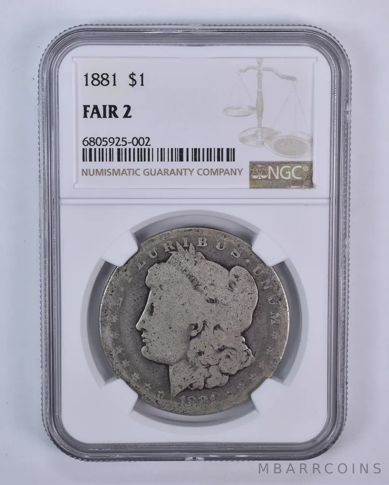 1881 Morgan Silver Dollar Fair 2 NGC Lowball