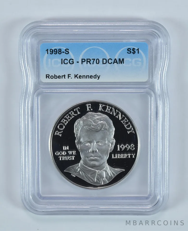 1998-S Robert F Kennedy Commemorative Silver Dollar PR70 DCAM ICG