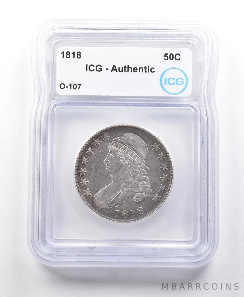 1818 Capped Bust Half Dollar O-107 Authentic ICG *5630