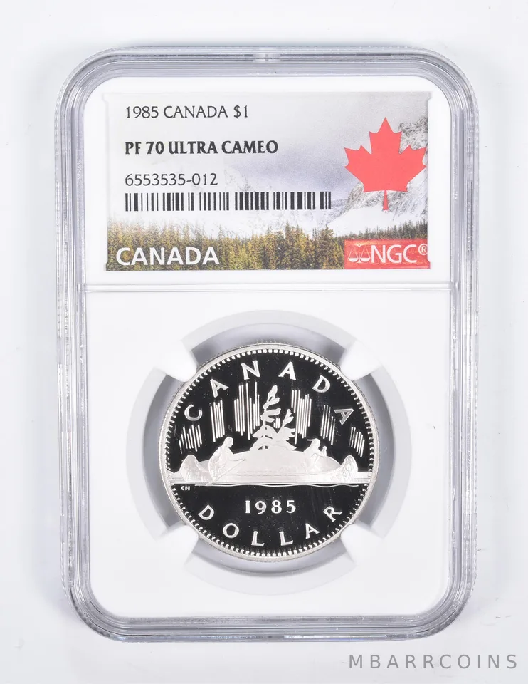 1985 PF70 Canadian $1 Dollar NGC Canada Lbl