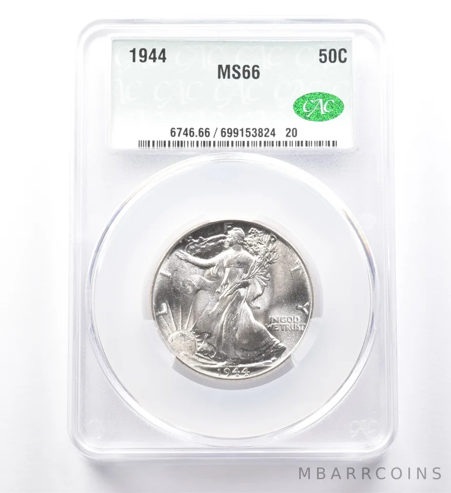 1944 Walking Liberty Half Dollar MS66 CAC *0016