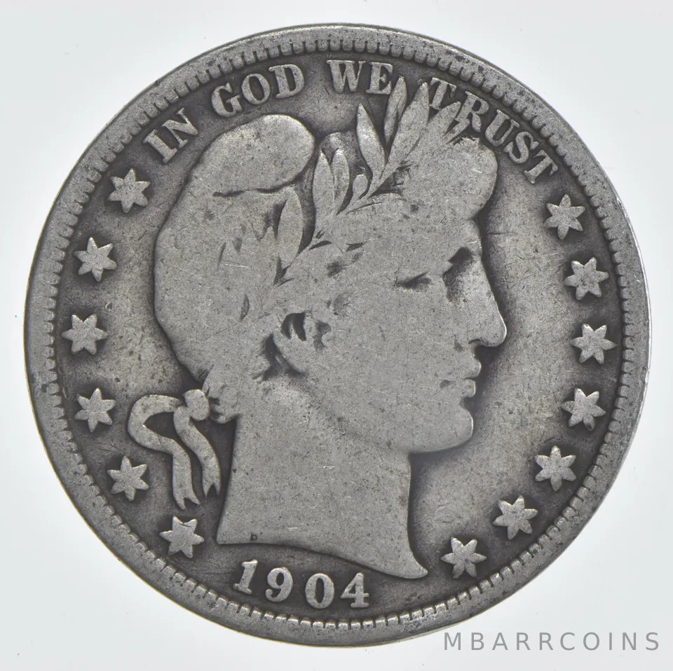 1904 (P) Barber Half Dollar 90% Silver VG Condition