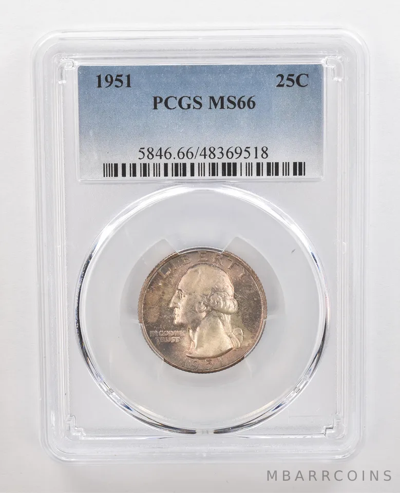1951 Washington Quarter MS66 PCGS Beautiful Tone *4375
