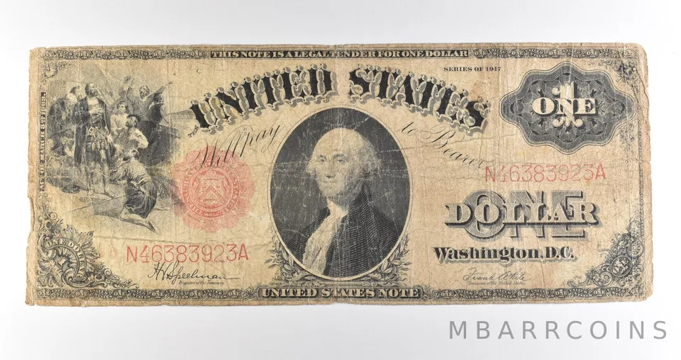 1917 $1 Legal Tender Large Note Red Seal *4537