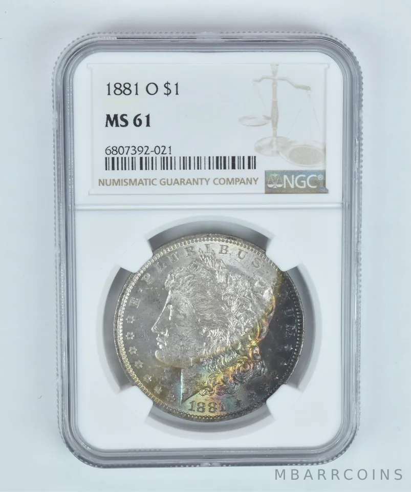 MS61 1881-O Morgan Silver Dollar NGC Beautifully Toned a2216