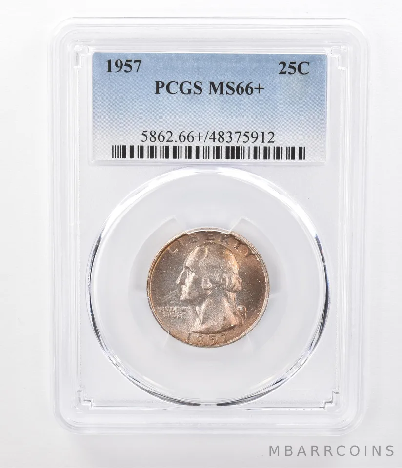 1957 Washington Quarter MS66+ PCGS Beautifully Toned a7304