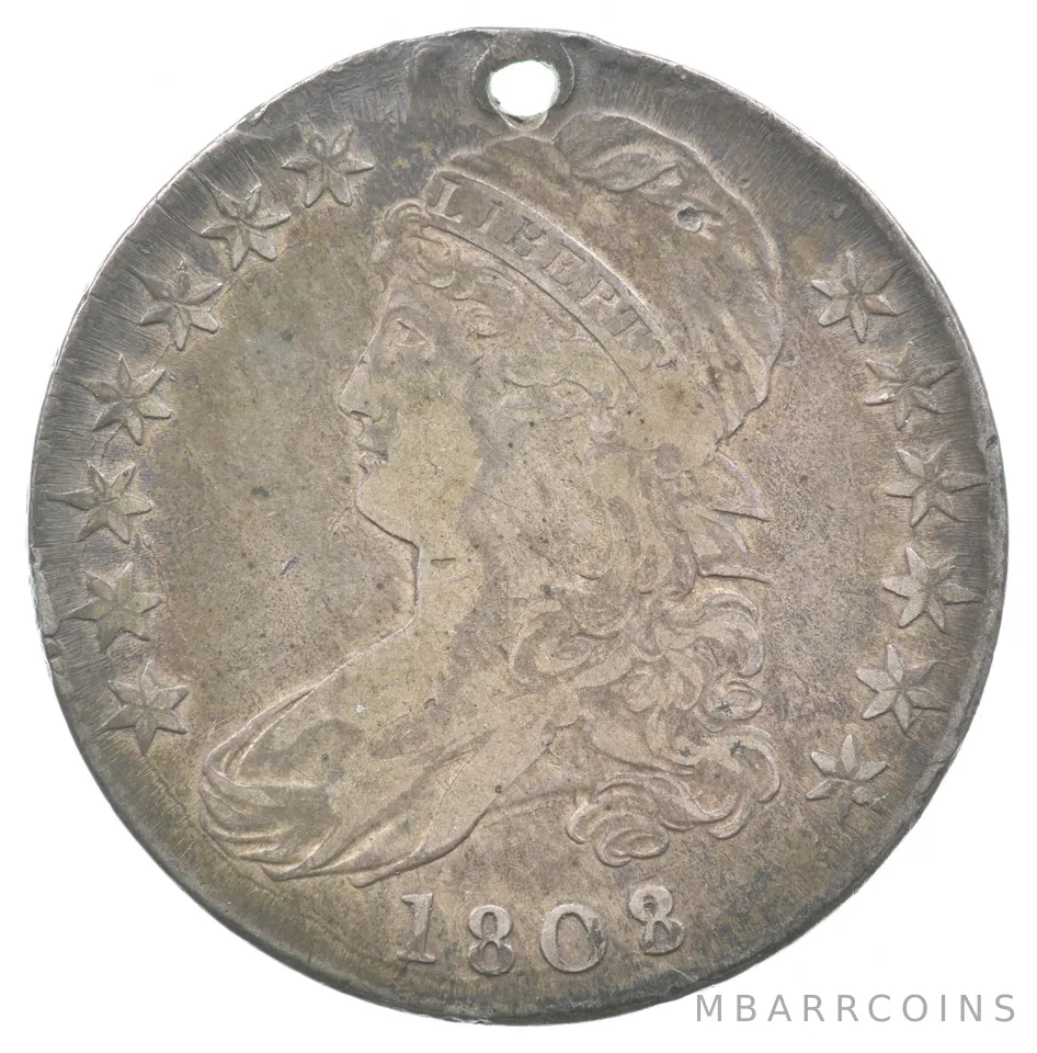 1808/7 Capped Bust Half Dollar Holed *5968