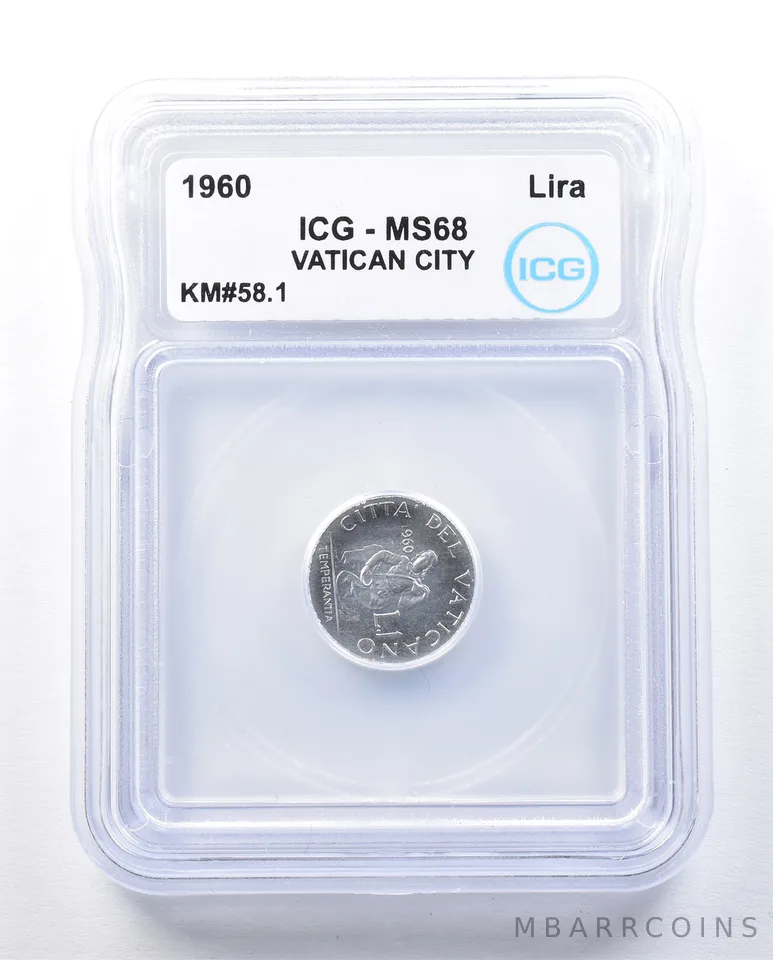 1960 Vatican City Lira KM#58.1 MS68 ICG *9008