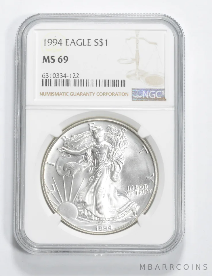 1994 American Silver Eagle MS69 NGC Brown Label