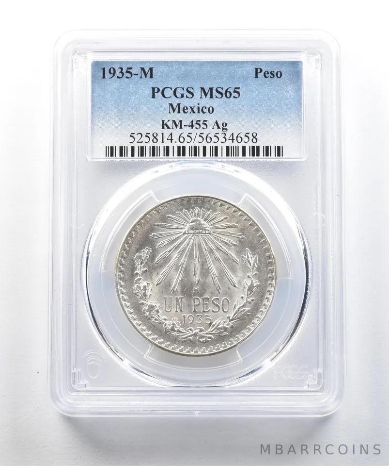 1935 M Mexico Peso Silver KM-455 MS65 PCGS *2048