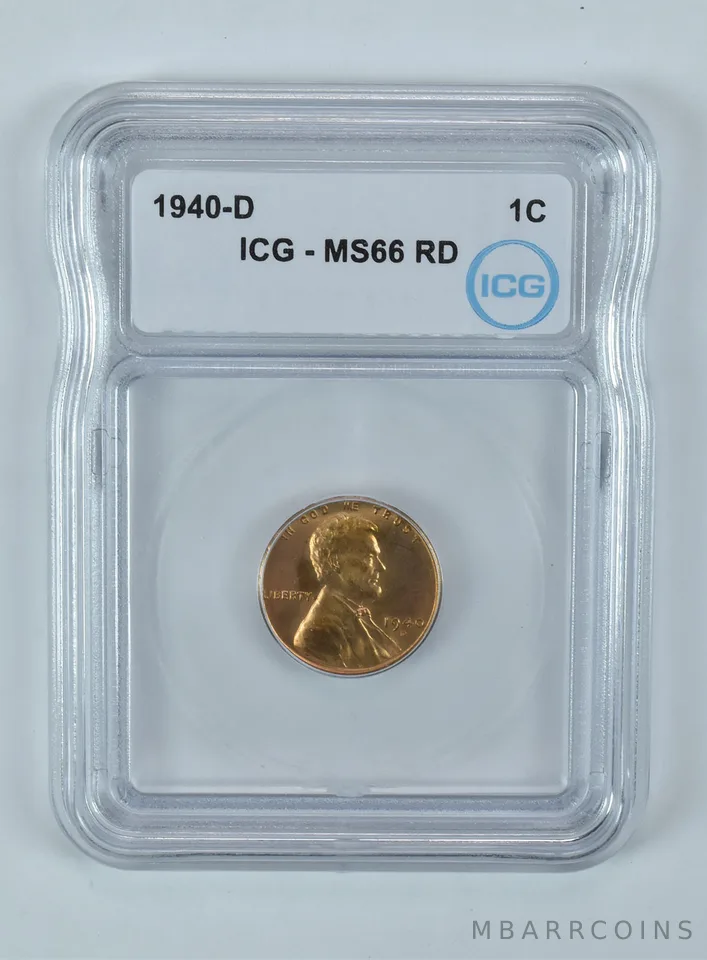 1940-D Lincoln Wheat Cent MS66 RD ICG