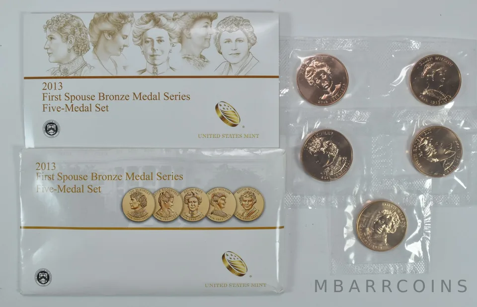 2013 First Spouse Bronze Medal Series Five Medal Set