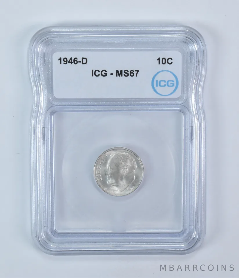 1946-D Roosevelt Dime MS67 ICG