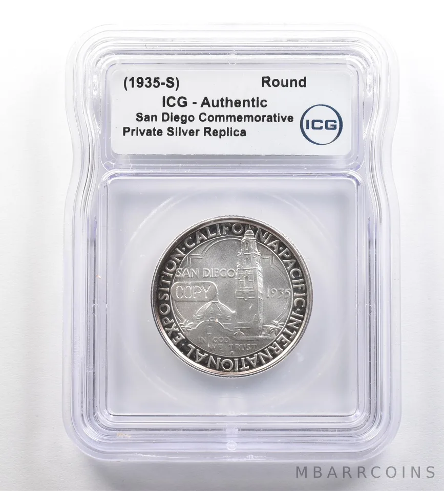 (1935-S) San Diego Commemorative Gallery Silver Half Dollar ICG *4259