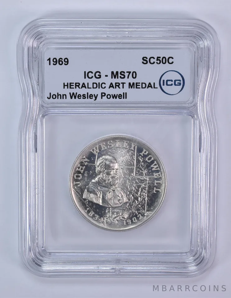 1969 So Called Half Dollar John Wesley Powell MS70 ICG *8131