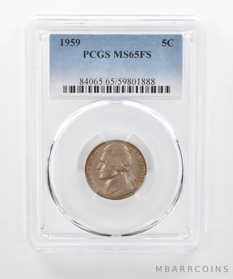 1959 Jefferson Nickel MS65 FS PCGS Beautiful Tone *1587