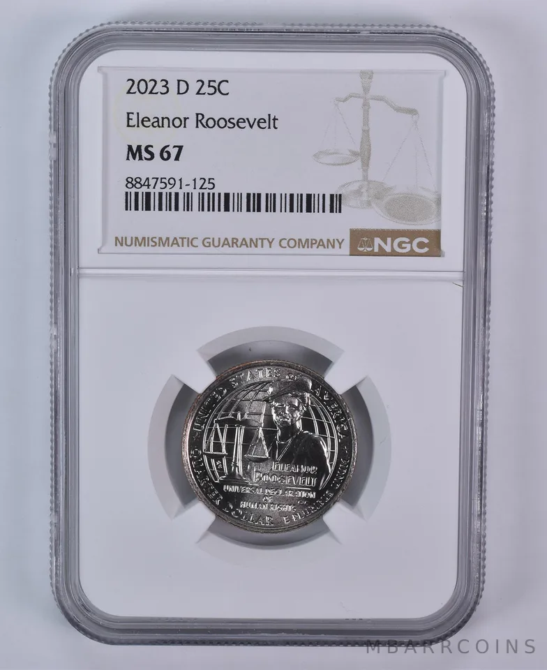 2023-D American Women Quarter Eleanor Roosevelt MS67 NGC